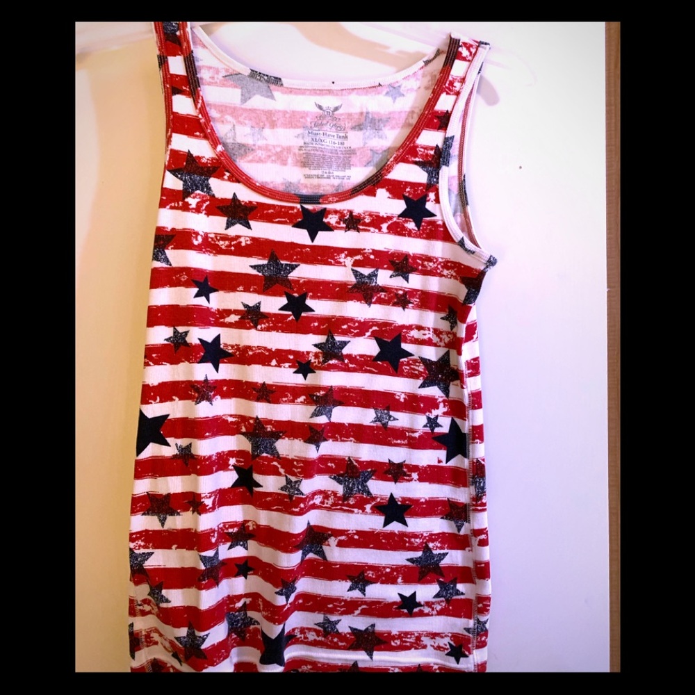 Faded Glory Red White and Blue Tank Top